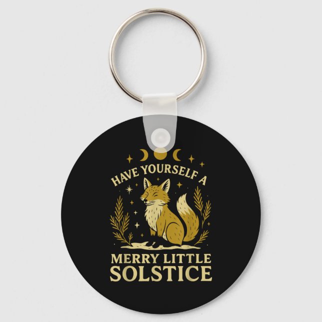 Have Yourself A Merry Little Solstice Fox Mystic  Key Ring (Front)