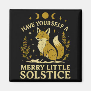 Have Yourself A Merry Little Solstice Fox Mystic  Magnet