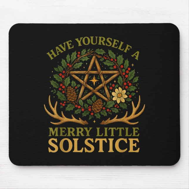 Have Yourself A Merry Little Solstice Witchcore  Mouse Mat (Front)