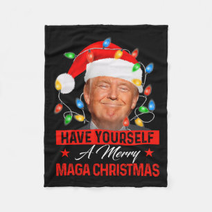 Have Yourself A Merry Mega Christmas Santa Funny T Fleece Blanket