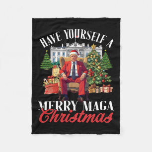Have Yourself A Merry Mega Christmas Santa Funny T Fleece Blanket