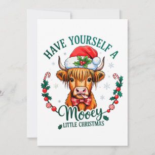 Have Yourself A Mooey Little Christmas Cute Cow Holiday Card