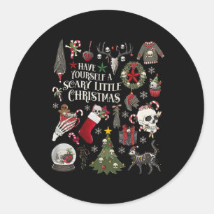 Have Yourself A Scary Little Christmas Skeleton Sp Classic Round Sticker
