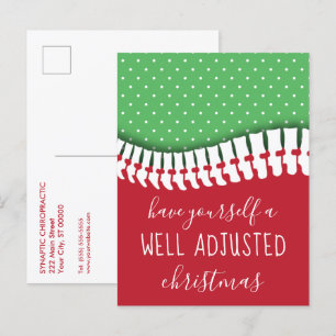 Have Yourself A Well Adjusted Christmas Chiro Holiday Postcard