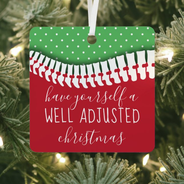 Have Yourself A Well Adjusted Christmas Chiro Metal Tree Decoration (Insitu)
