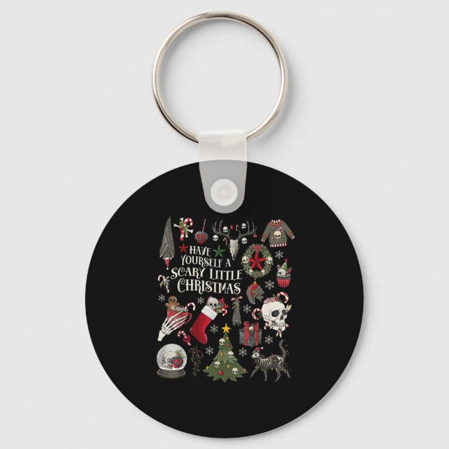 Have Yourself A Y Little Christmas Skeleton Soky X Key Ring (Front)
