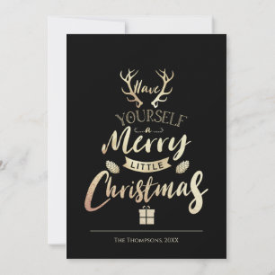 Have Yourself Merry Little Christmas Gold Black