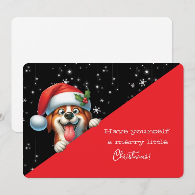 Have Yourself  Merry Little Christmas Grinning Dog (Front/Back)