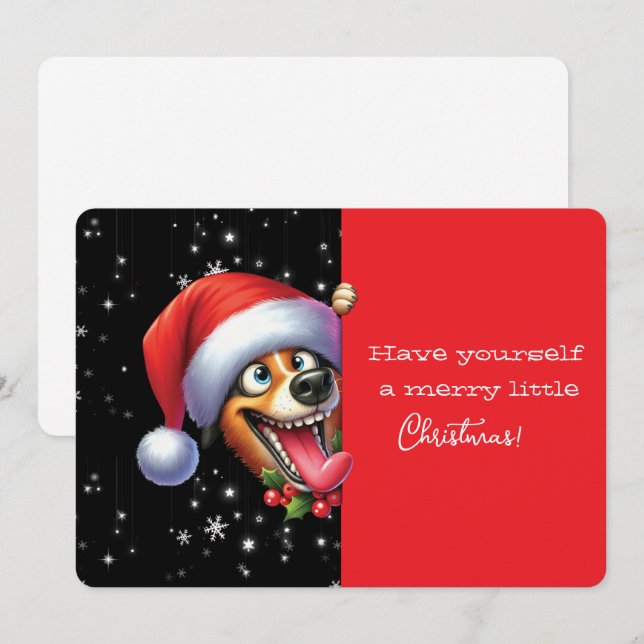 Have Yourself  Merry Little Christmas Grinning Dog (Front/Back)