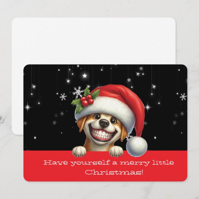 Have Yourself  Merry Little Christmas Grinning Dog (Front/Back)