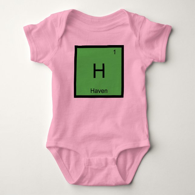 Haven  Name Chemistry Element Periodic Table Baby Bodysuit (Front)