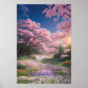 Haven of Pink and Green Poster