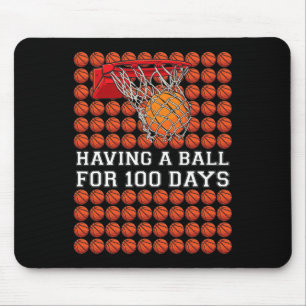 Having A Ball 100 Days Basketball Kids Boy Smarter Mouse Mat