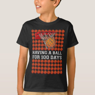 Having A Ball 100 Days Basketball Kids Boy Smarter T-Shirt