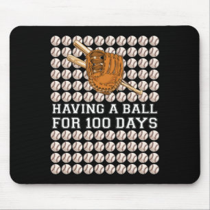 Having A Ball For 100 Days Baseball Kids Boy Smart Mouse Mat