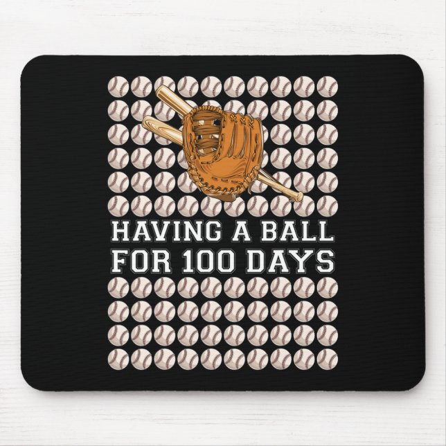 Having A Ball For 100 Days Baseball Kids Boy Smart Mouse Mat (Front)