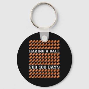 Having A Ball For 100 Days Of School Football Teac Key Ring
