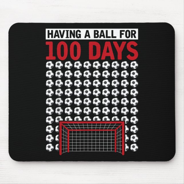 Having A Ball For 100 Days Of School Soccer 100th  Mouse Mat (Front)