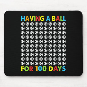 Having A Ball For 100 Days Of School Soccer 100th Mouse Mat
