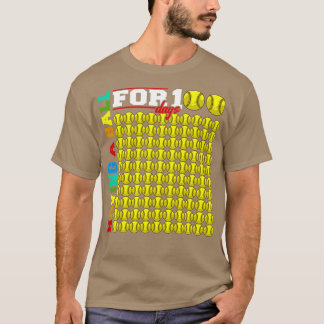 Having A Ball For 100 Days Of School Softball Play T-Shirt