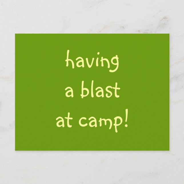 having a blast at camp! postcard (Front)