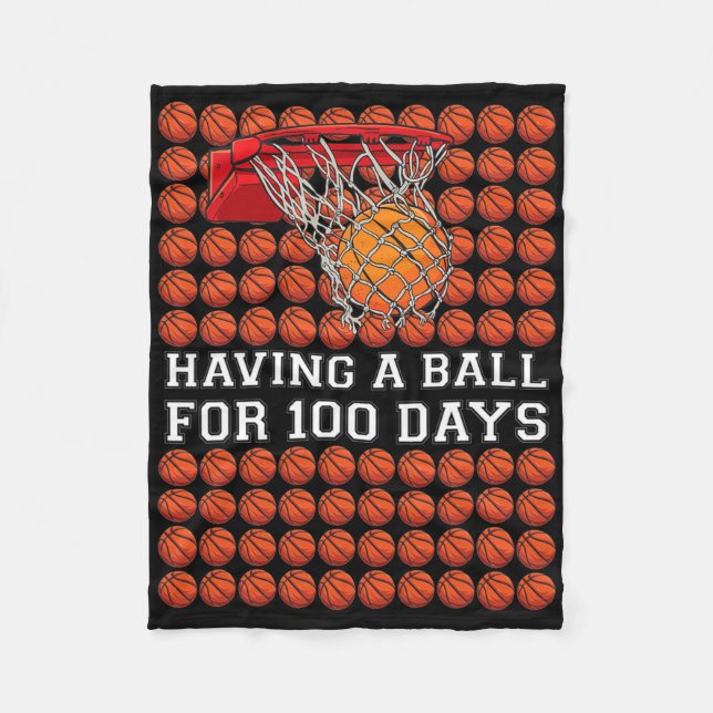 Having A Byll 100 Days Bysketbyll Kids Boy Smarter Fleece Blanket (Front)