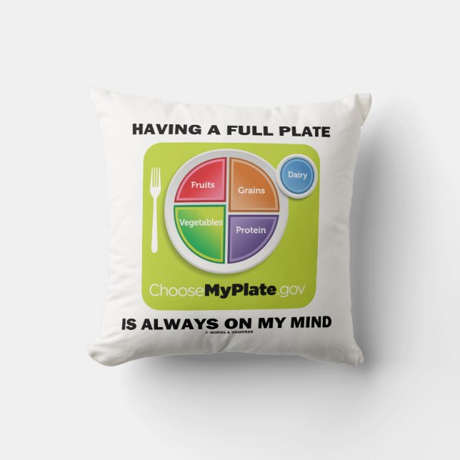 Having A Full Plate Always On My Mind Food Groups Cushion (Front)