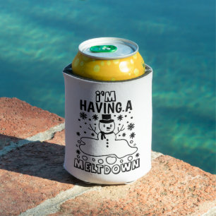 Having a Meltdown Funny Christmas Snowman Humour Can Cooler