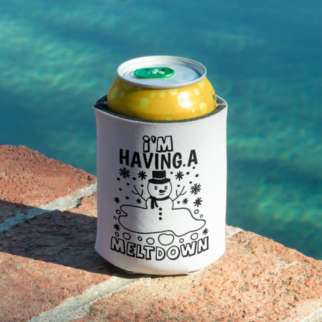 Having a Meltdown | Funny Christmas Snowman Humour Can Cooler (In Situ Pool)