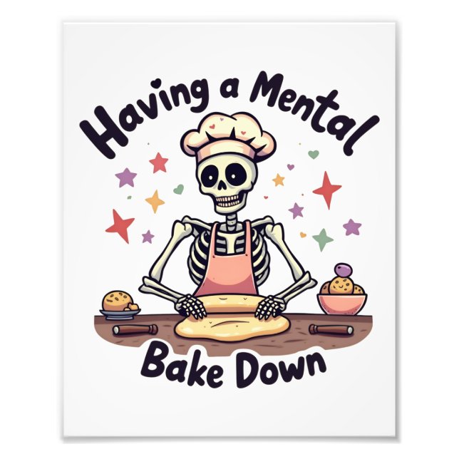 Having a Mental Bake Down Stressed, Blessed & Oven Photo Print (Front)