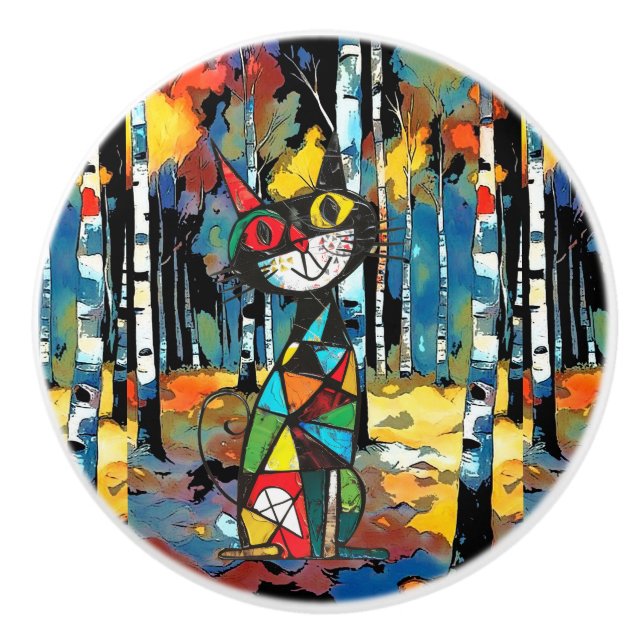 Having An Abstract Kinda Day Ceramic Knob (Front)