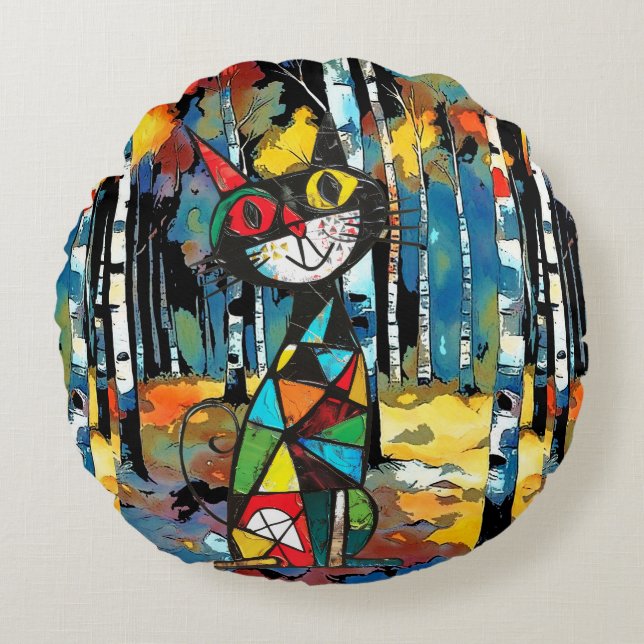 Having An Abstract Kinda Day Round Cushion (Front)