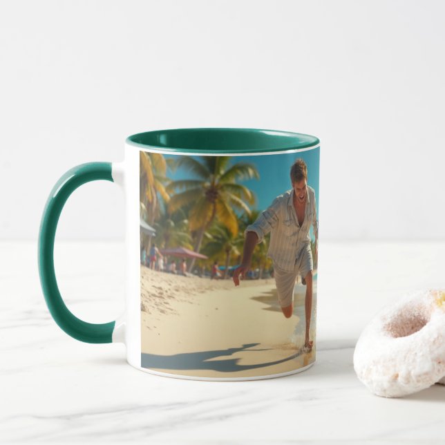 Having fun at the beach together mug (With Donut)
