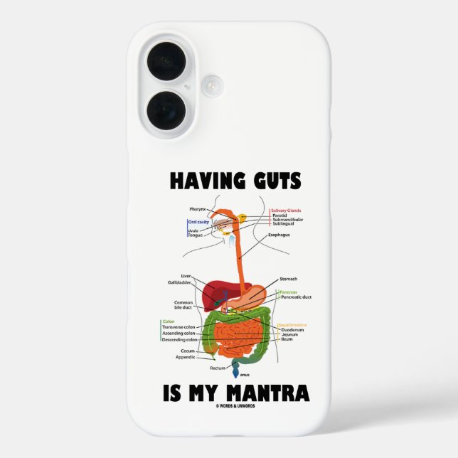 Having Guts Is My Mantra Digestive System Humour Case-Mate iPhone Case (Back)