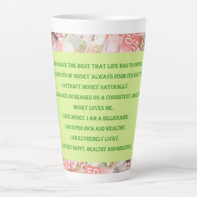 Having Inner Wealth to Bring Outer Wealth Latte Mug (Front)