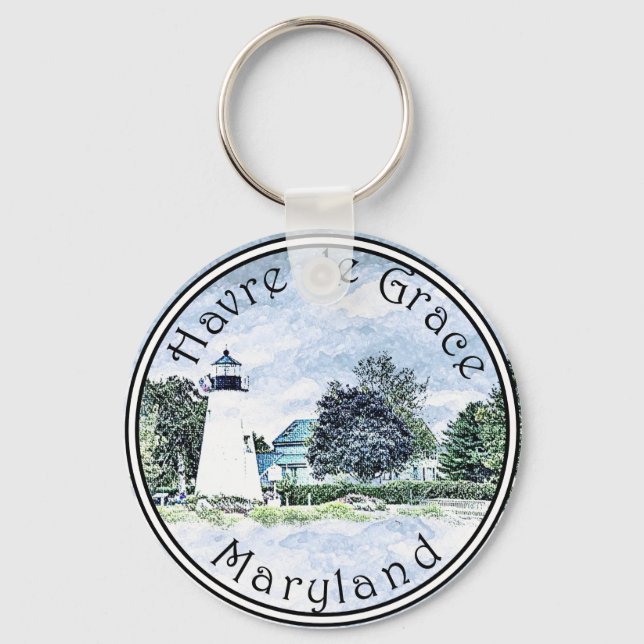 Havre de Grace, Maryland, Concord Point Light Keyc Key Ring (Front)