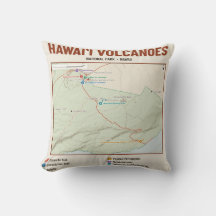 Hawaiʻi Volcanoes National Park Trail Map Pillow