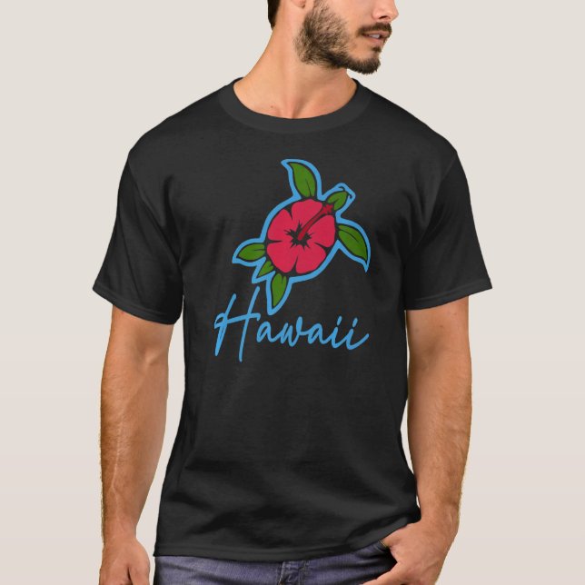 Hawaii 2022 Island Hawaiian Sea Turtle Tropical Fl T-Shirt (Front)