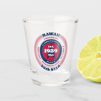 Hawaii 50th Star Patriotic Shot glass