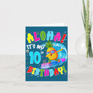 Hawaii aloha 10th birthday hawaiian boy girl 10 card
