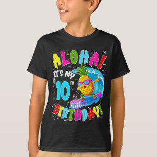 Hawaii aloha 10th birthday hawaiian boy girl 10 T-Shirt