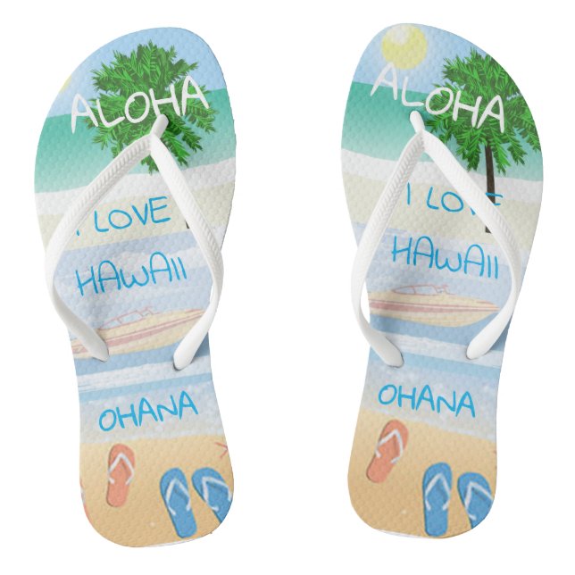 Hawaii Aloha Collection Flip Flops (Footbed)
