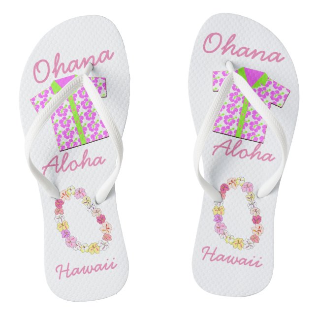 Hawaii Aloha Collection - Ladies Flip Flops (Footbed)