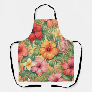 Hawaii aloha decorative flowers pattern apron