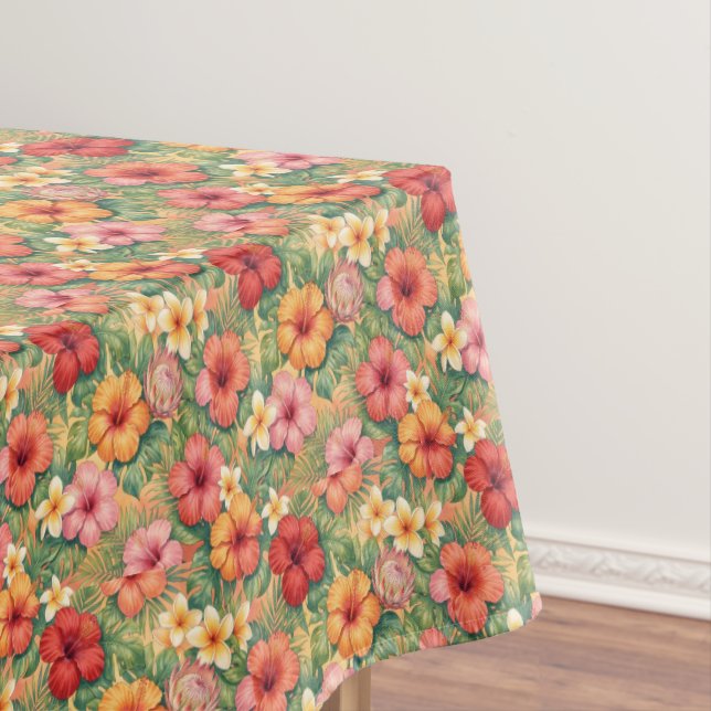 Hawaii aloha decorative flowers pattern tablecloth (In Situ)