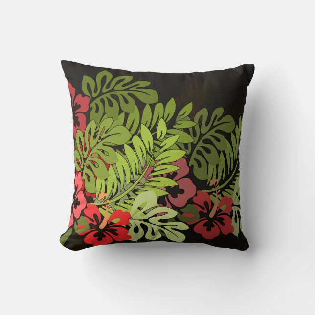 Hawaii Aloha Flower Art Print Cushion (Front)