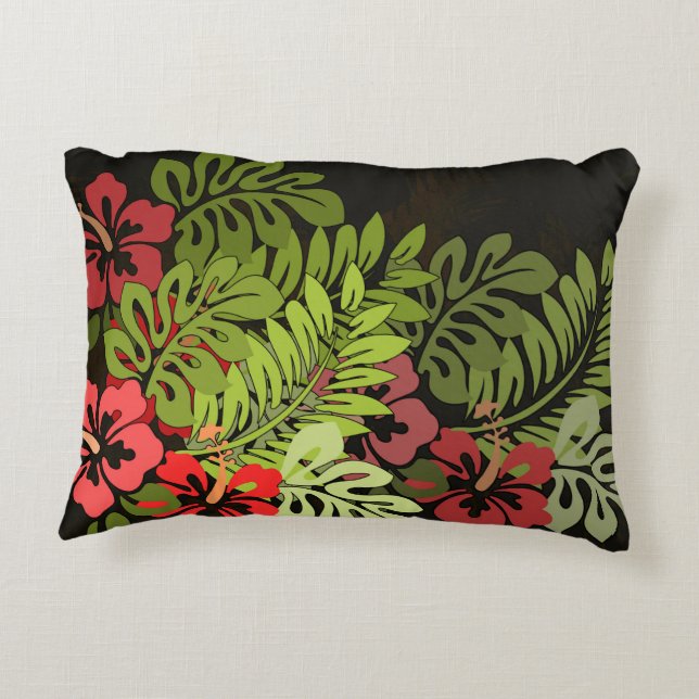 Hawaii Aloha Flower Art Print Decorative Cushion (Back)