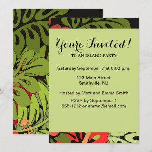 Hawaii Aloha Flower Art Print Invitation