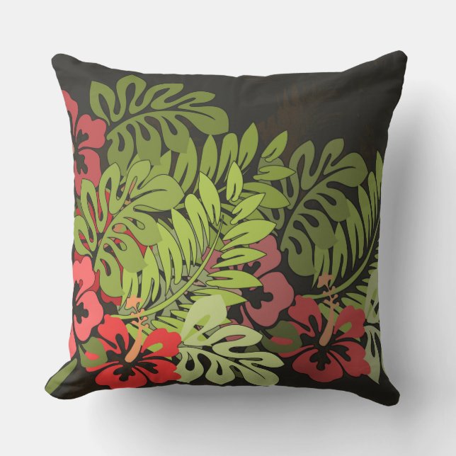 Hawaii Aloha Flower Art Print Outdoor Cushion (Front)