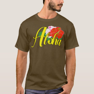 Hawaii Aloha Hibiscus Flowers Hawaiian Retro Style T-Shirt